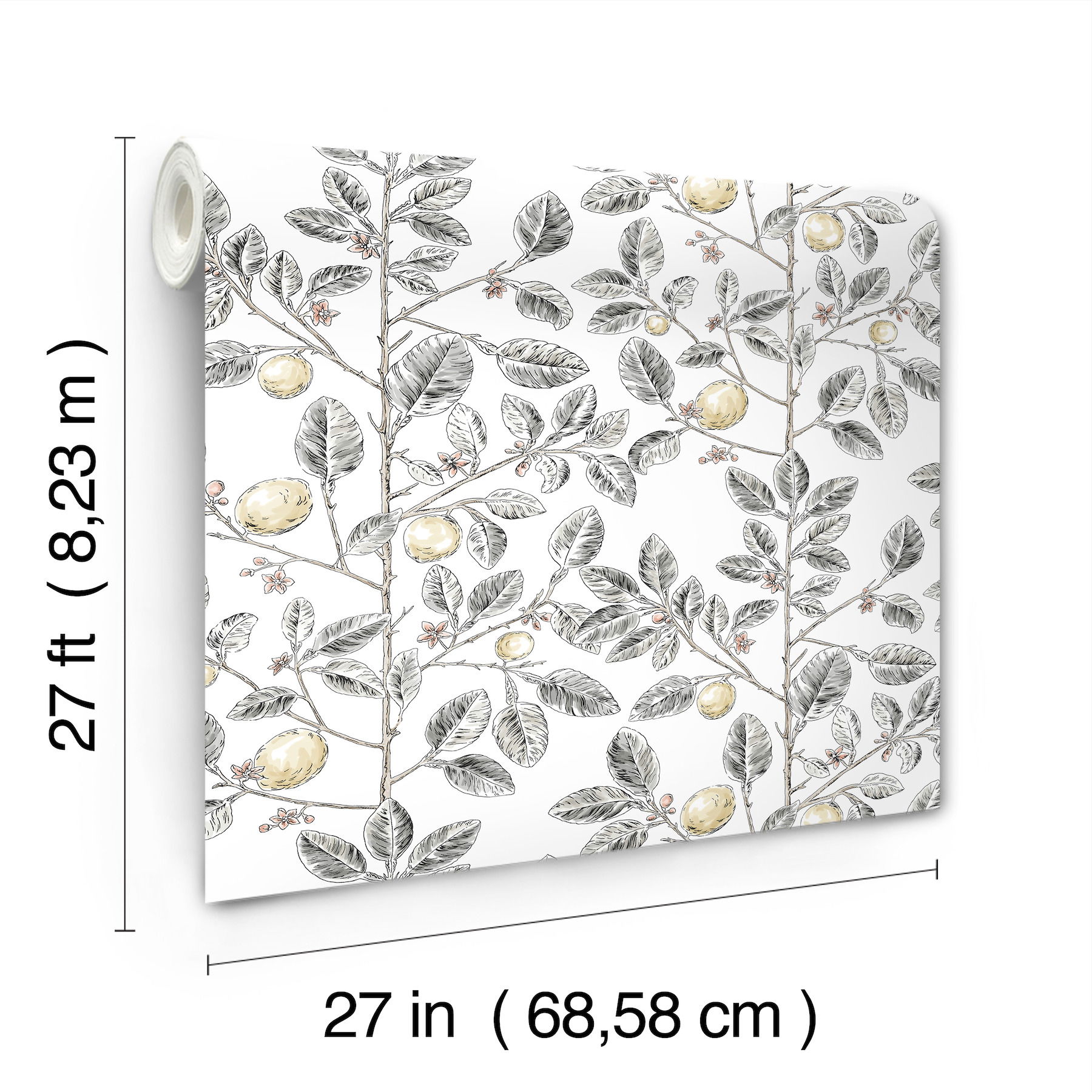 Limoncello Toile Black Wallpaper large image 