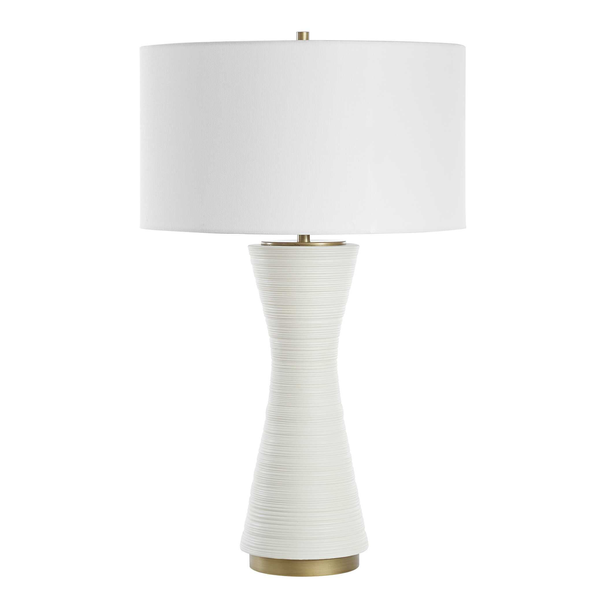 Ridgeline Matte White Table Lamp, by Uttermost, 18" width x 29.75" height x 18" depth View 5