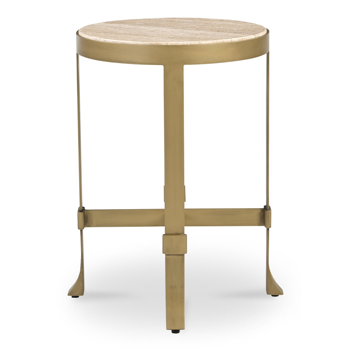 Holli Side Table Travertine, Side & End Table by Moe's Home, 16" width x 23" height x 16" depth View 1