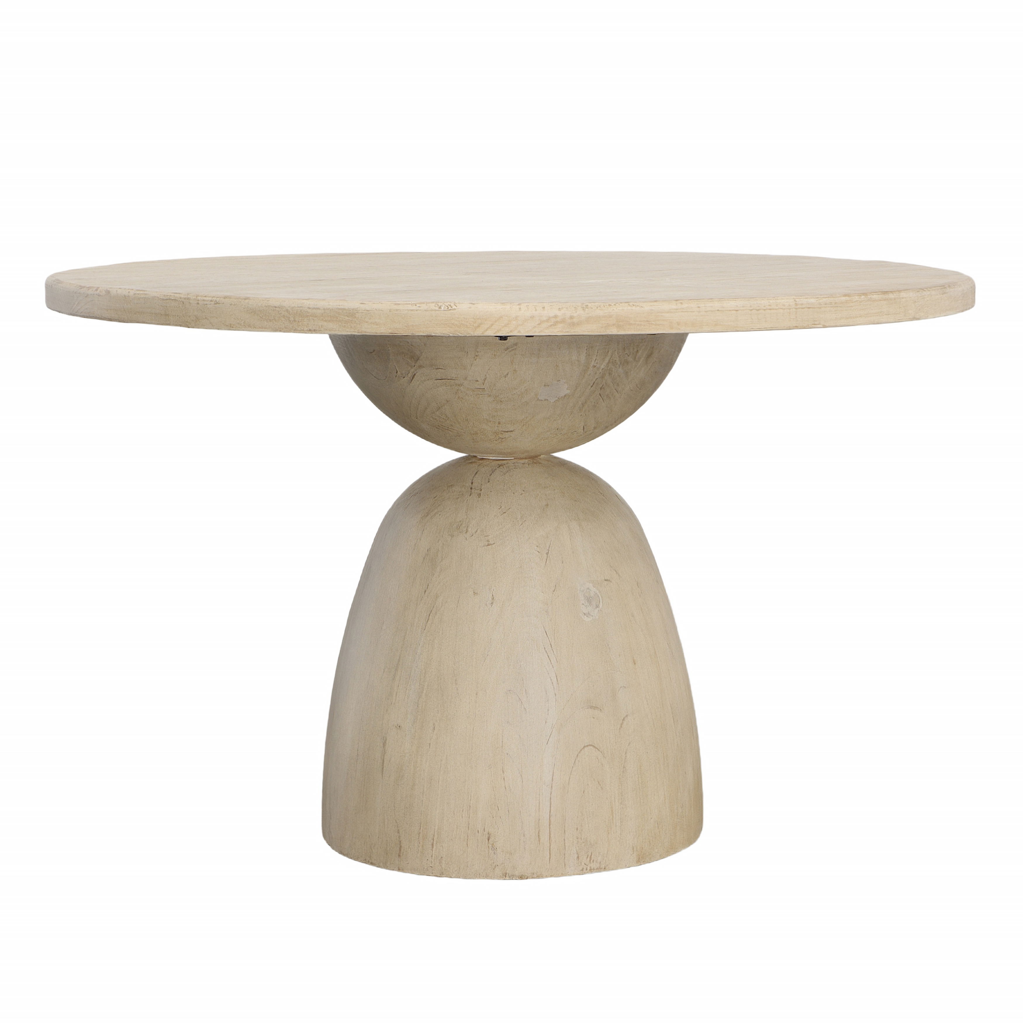 Cabrera Round Dining Table Lt  Warm Wash 48', by Dovetail, 48" width x 30" height x 48" depth View 1