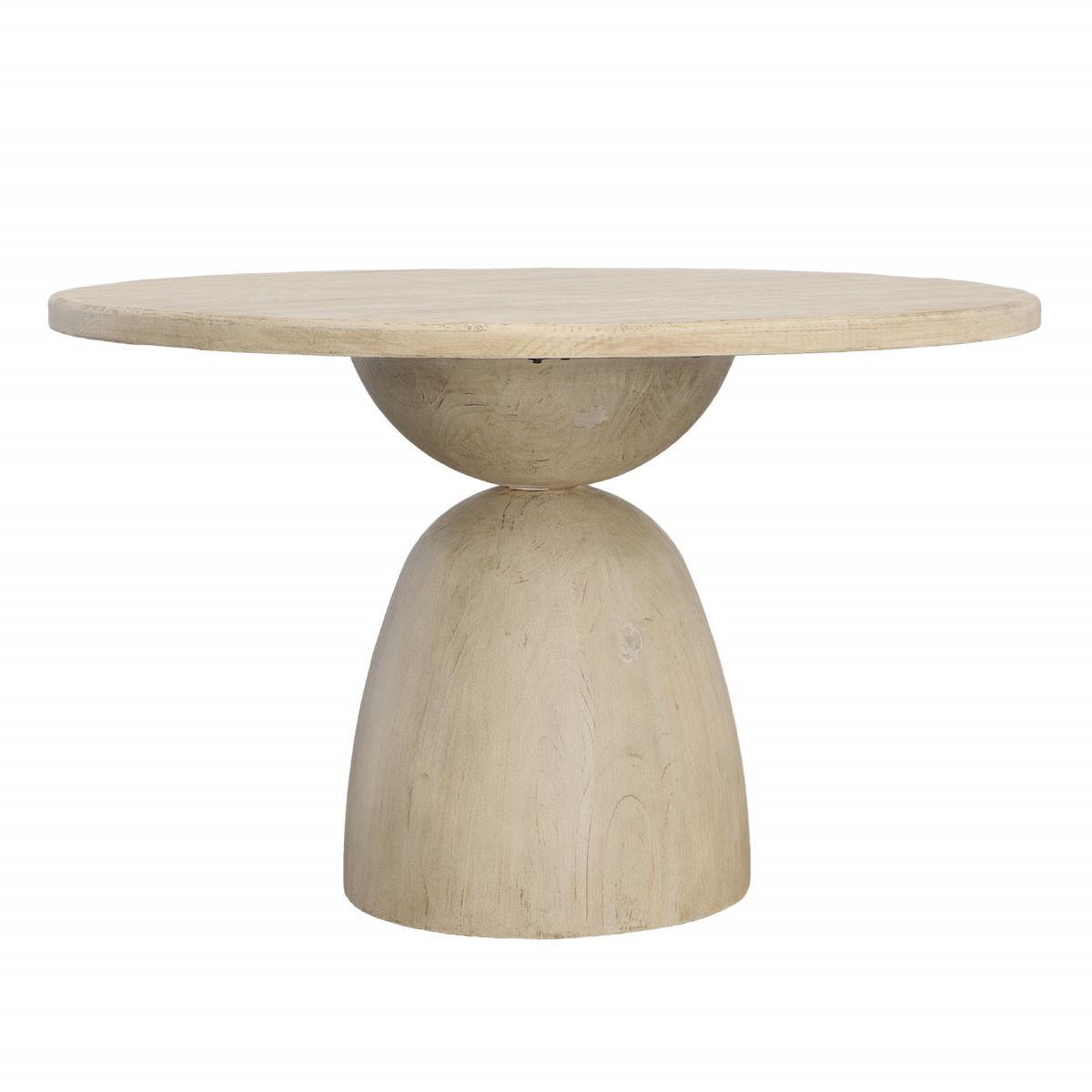Cabrera Round Dining Table Lt  Warm Wash 48', by Dovetail, 48" width x 30" height x 48" depth View 1
