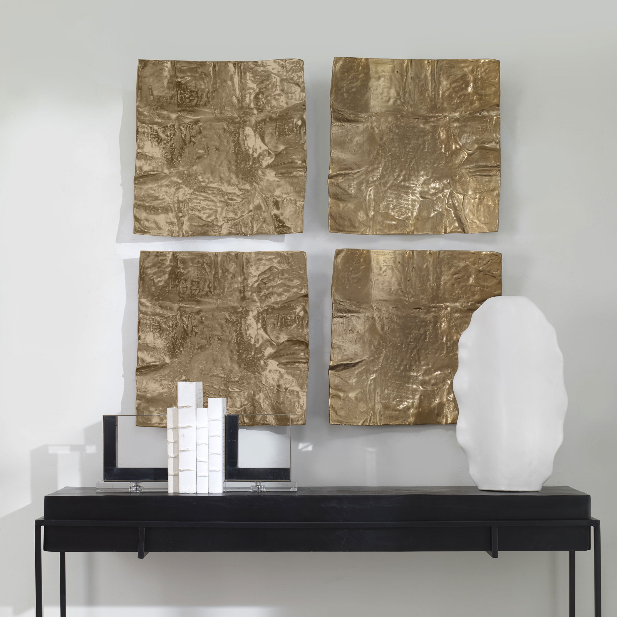 Archive Brass Wall Decor, Sculptural Wall Art by Uttermost, 19" width x 19" height x 4" depth View 8