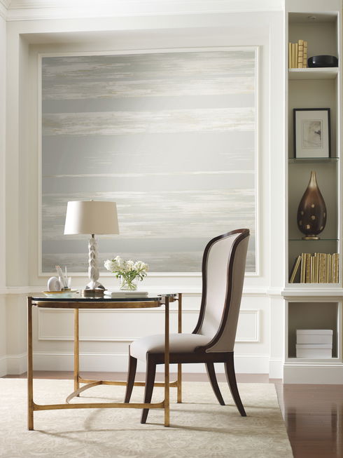 Horizontal Dry Brush Grey Wallpaper