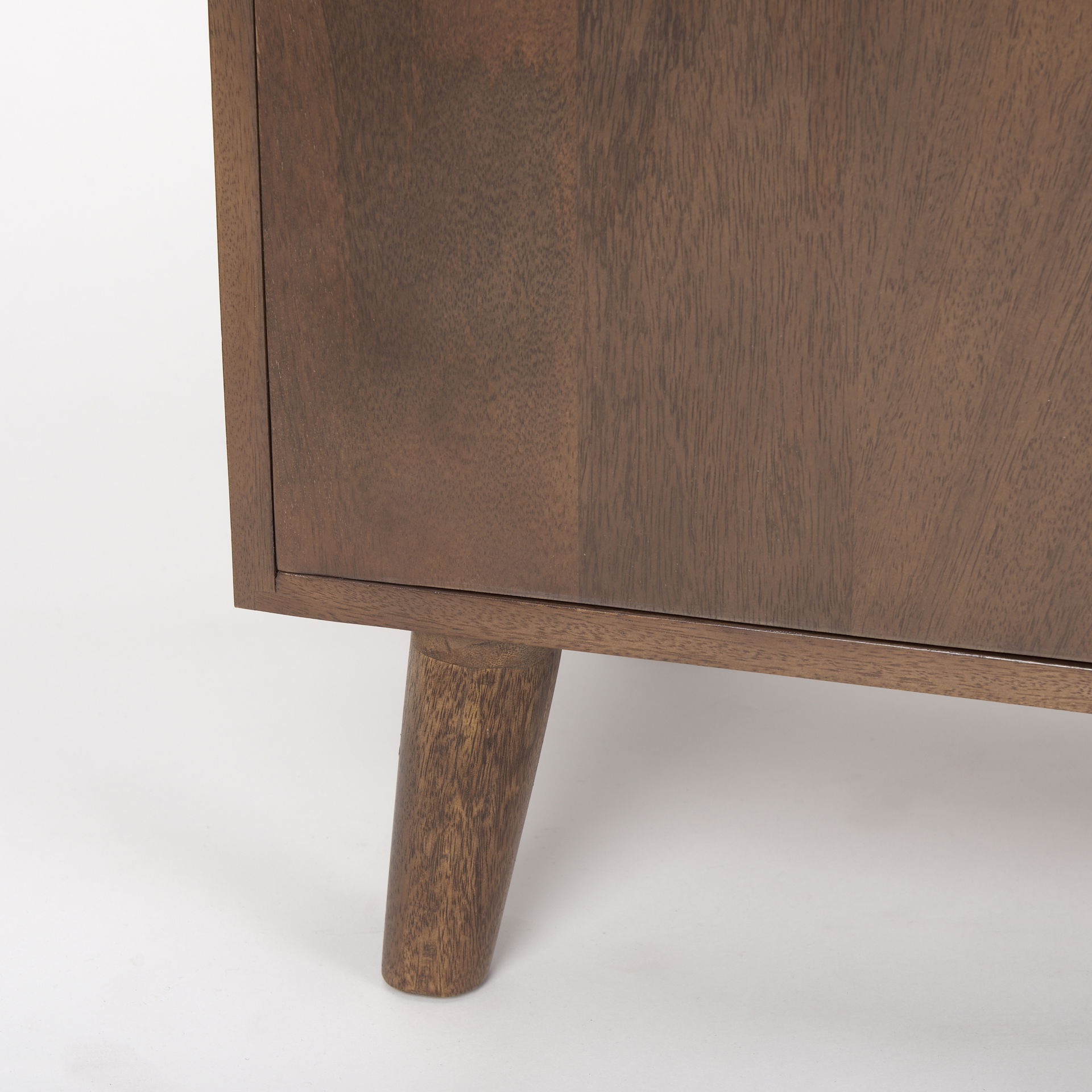 Lillie Medium Brown Wood 4 Door Tray Top Sideboard, Sideboards & Buffet by Mercana, 70.75" length x 16" width x 32" height View 11