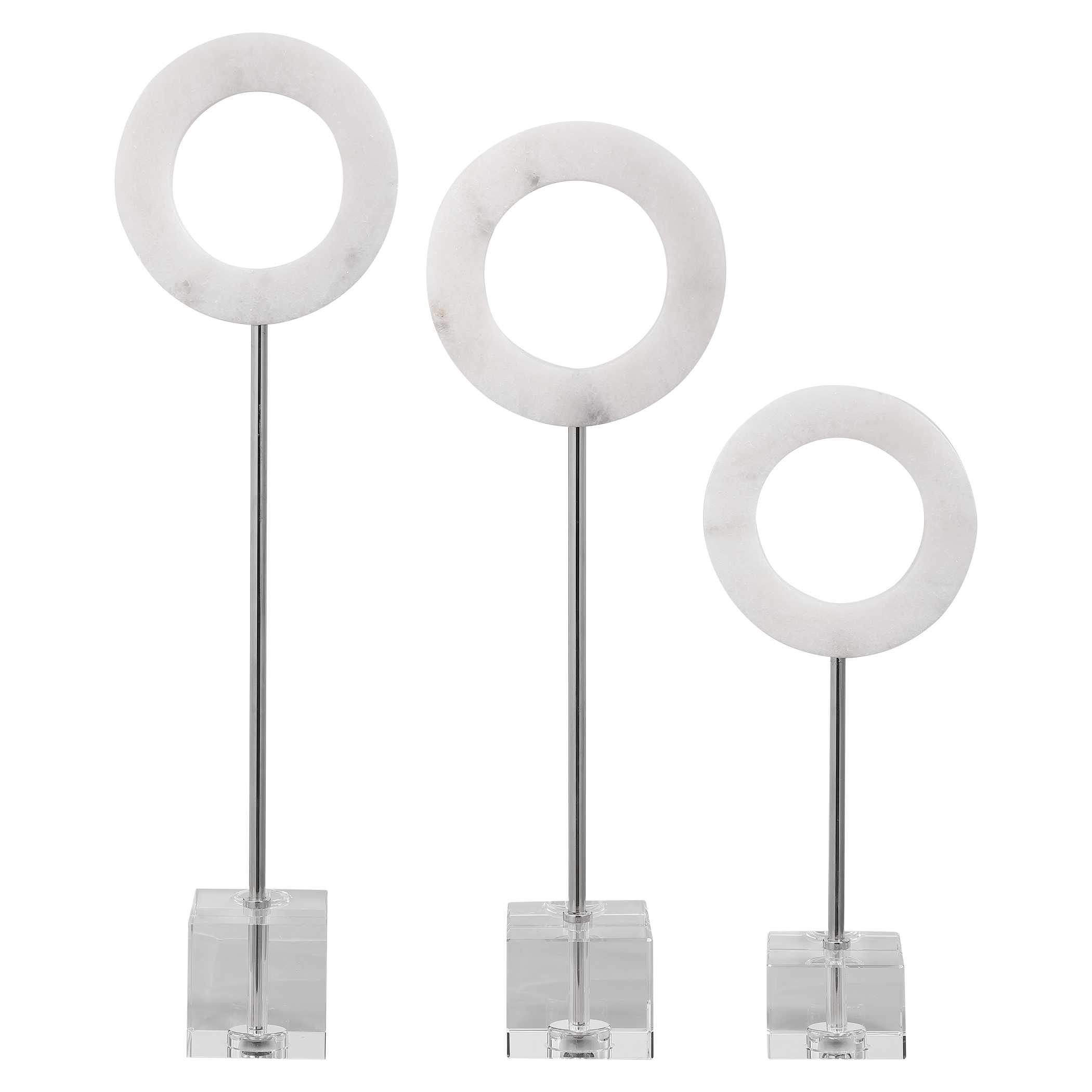 Coin Toss Marble Rings Set/3, Decorative by Uttermost, 6" width x 22" height x 3" depth View 3