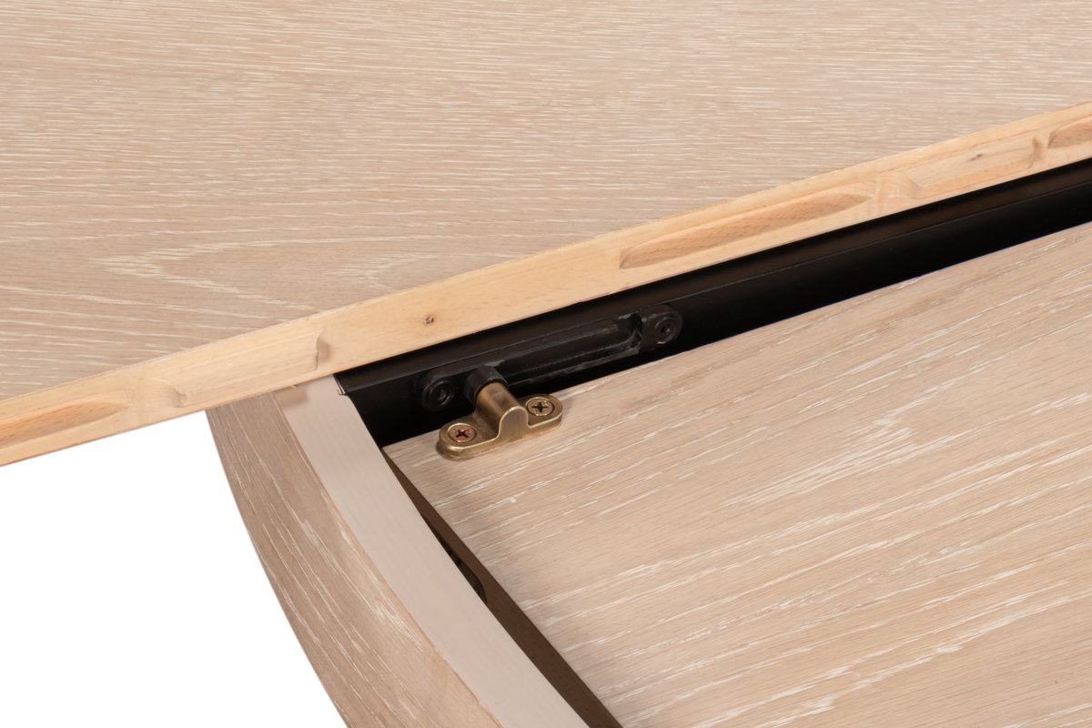 Casual Jupe Dining Table Bleached Oak M, by Sarreid, 4'7" length x 4'7" width x 2'6" height View 8