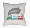 Trains Accent Pillow, Decorative Pillow by Surya, 18" length x 18" width thumbnail