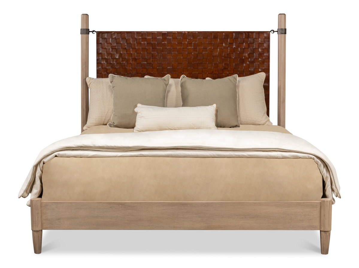 Marcus King Bed, by Sarreid, 7'3" length x 6'11" width x 6' height View 7