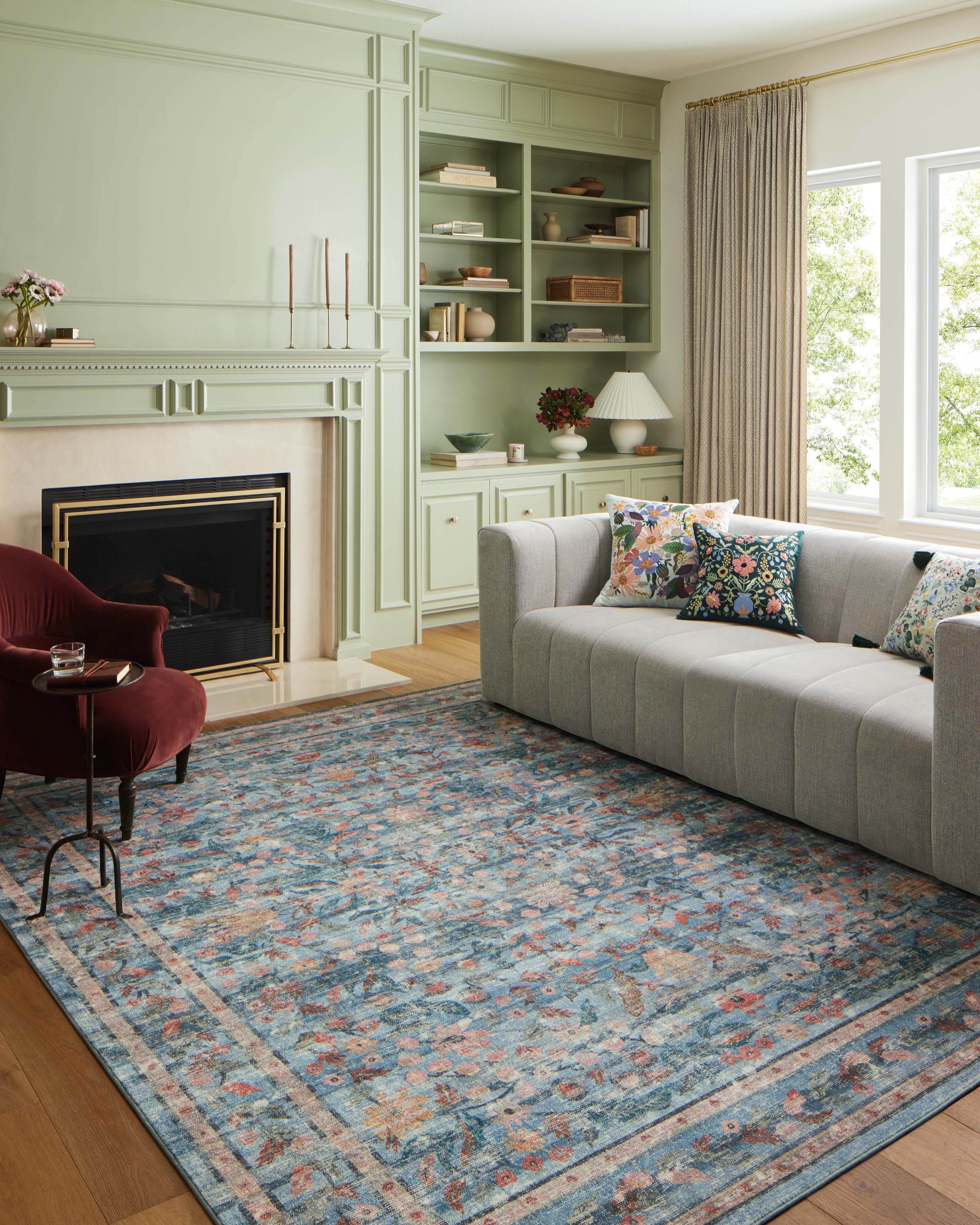 Rifle Paper Co. x Loloi Courtyard Rug, 2'6" length x 7'6" width View 2