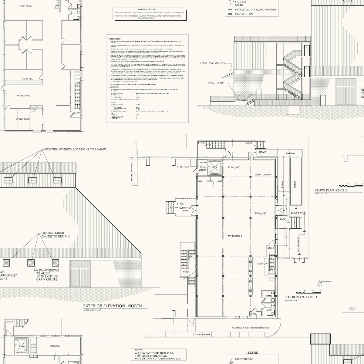 The Market White & Black Wallpaper, by York Wall, 33' length x 1'8.5" width x 0.02" depth