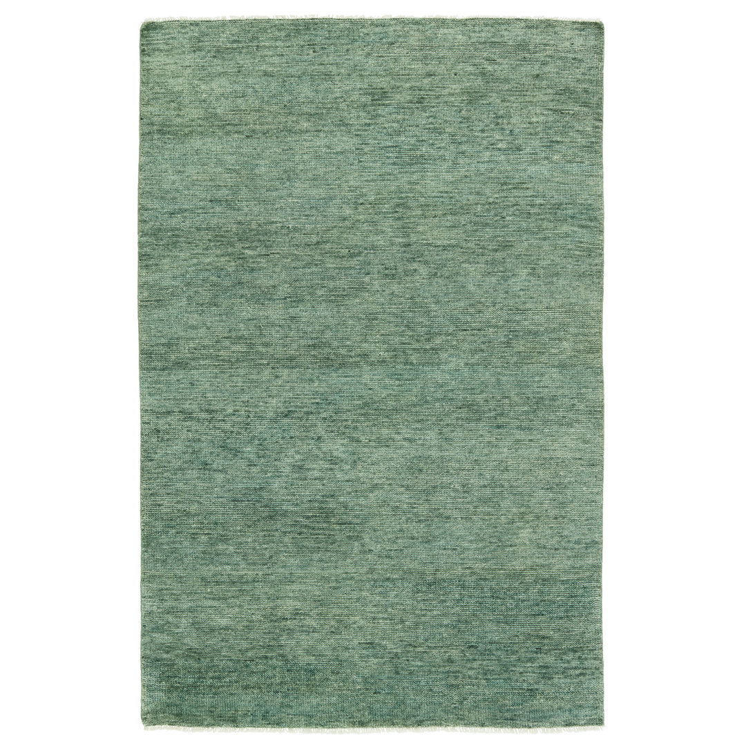Jaipur Living Origin SAG08 Handknotted Solid Teal and Green Area Rug (6'x9') large image 