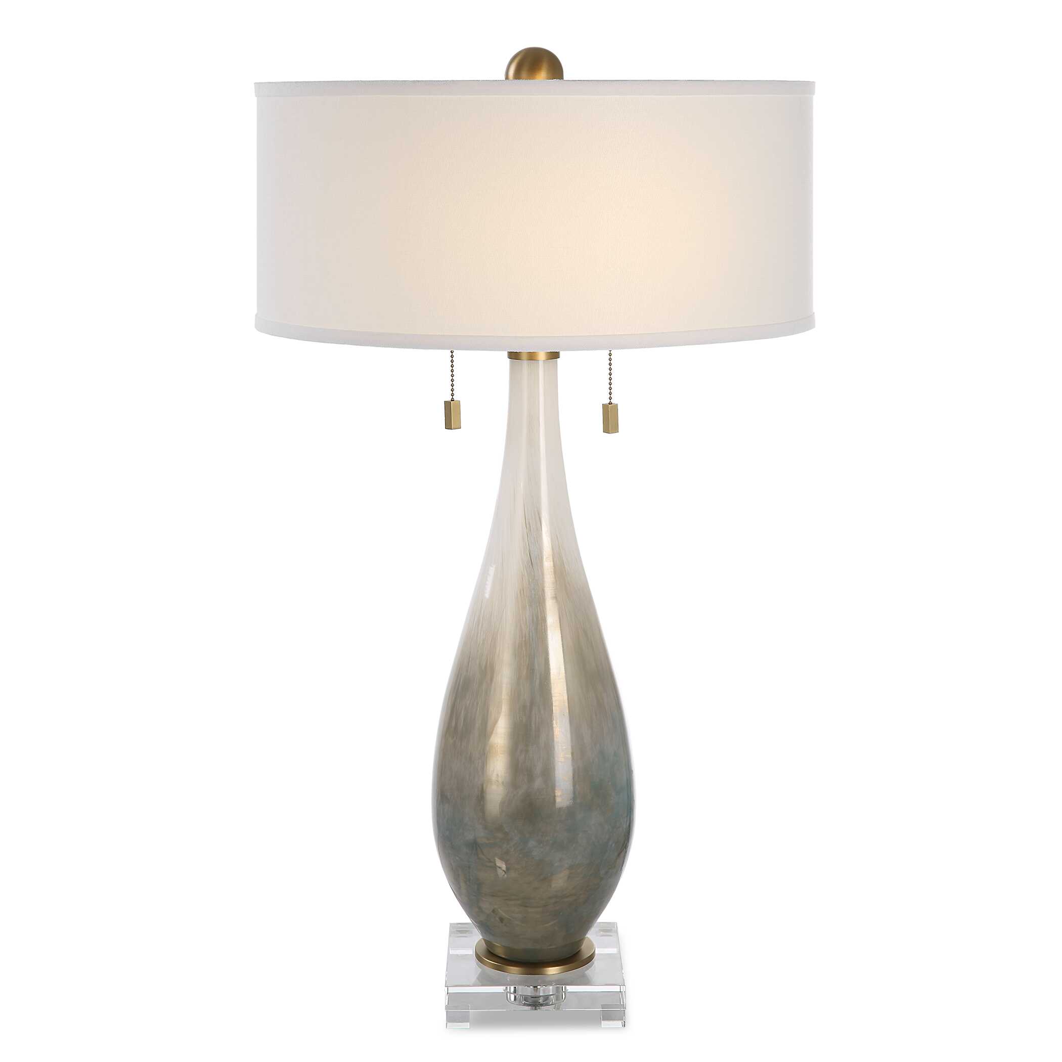 Cardoni Bronze Glass Table Lamp, by Uttermost, 18" width x 32.25" height x 18" depth View 1