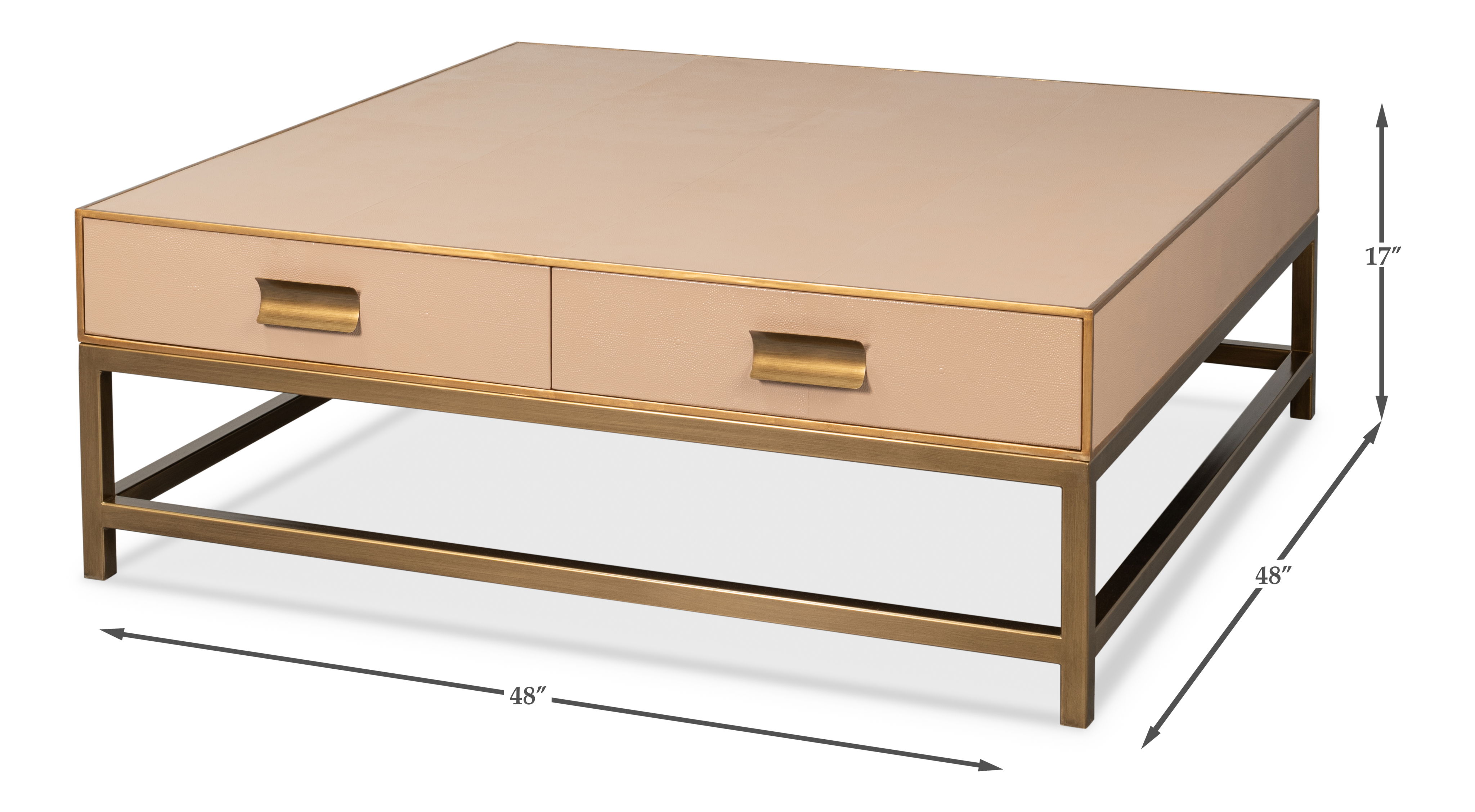 Gideon Shagreen Sq.Coffee Table Mushroom large image 