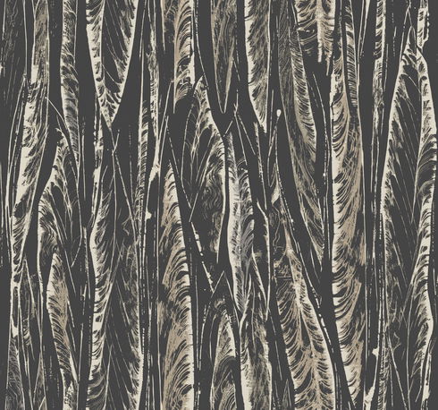 Native Leaves Black Wallpaper