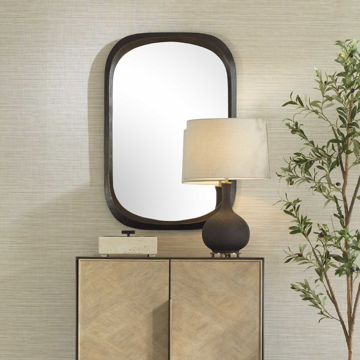 Malone Bronze Mirror, by Uttermost, 24" width x 36.5" height x 1.5" depth View 2