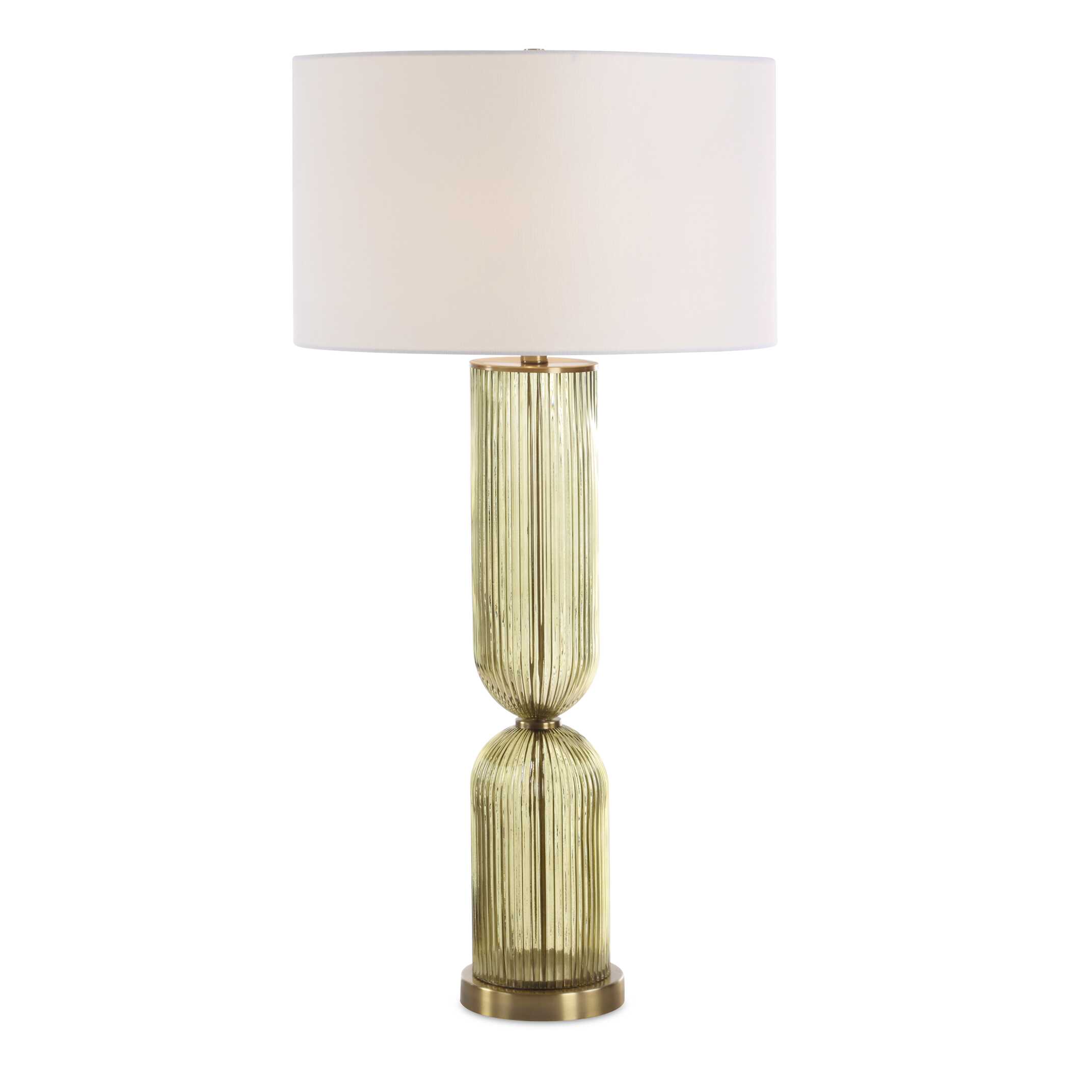 Mirah Olive Glass Table Lamp, by Uttermost, 17" width x 34.5" height x 17" depth View 1