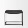 Taniel Black Leather with Black Metal Stool, Ottoman by Mercana, 23.25" length x 16" width x 17.5" height thumbnail 2