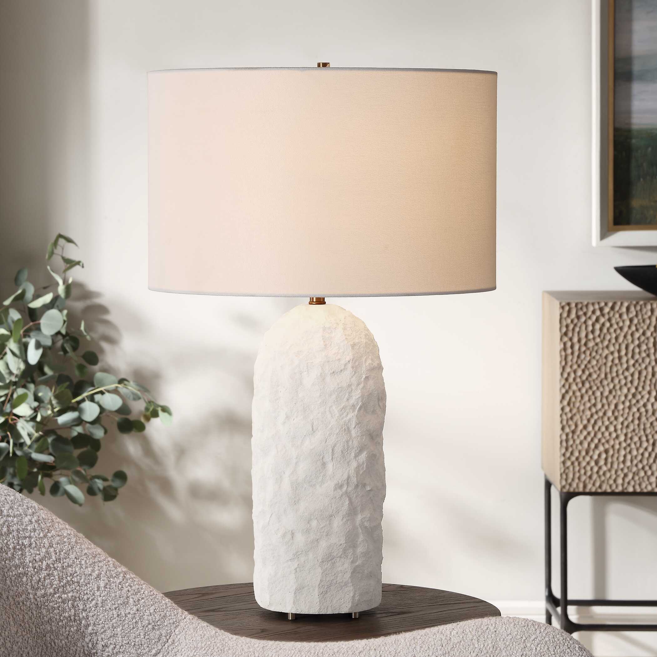 Vieste White Table Lamp, by Uttermost, 17" width x 27.5" height x 17" depth View 2