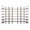 Taunton I 80L x  10.5W x 90H Brown Wood and Black Iron Six Shelving Unit, Shelving & Bookcase by Mercana, 80" length x 10.5" width x 90" height thumbnail 4