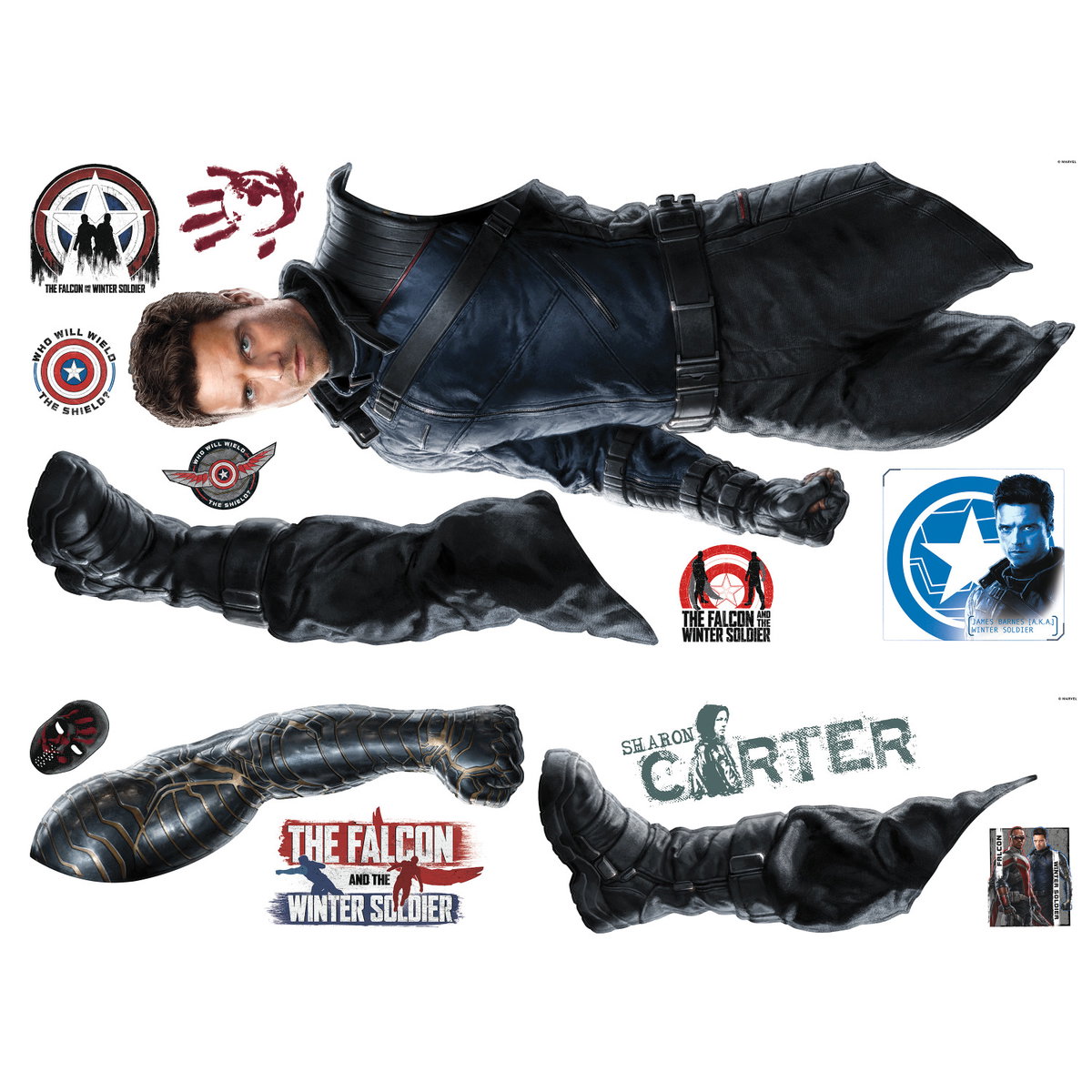 Falcon & The Winter Soldier Winter Soldier Peel & Stick Giant Wall Decal, by York Wall, 3' length x 1'5.25" width x 0.02" depth