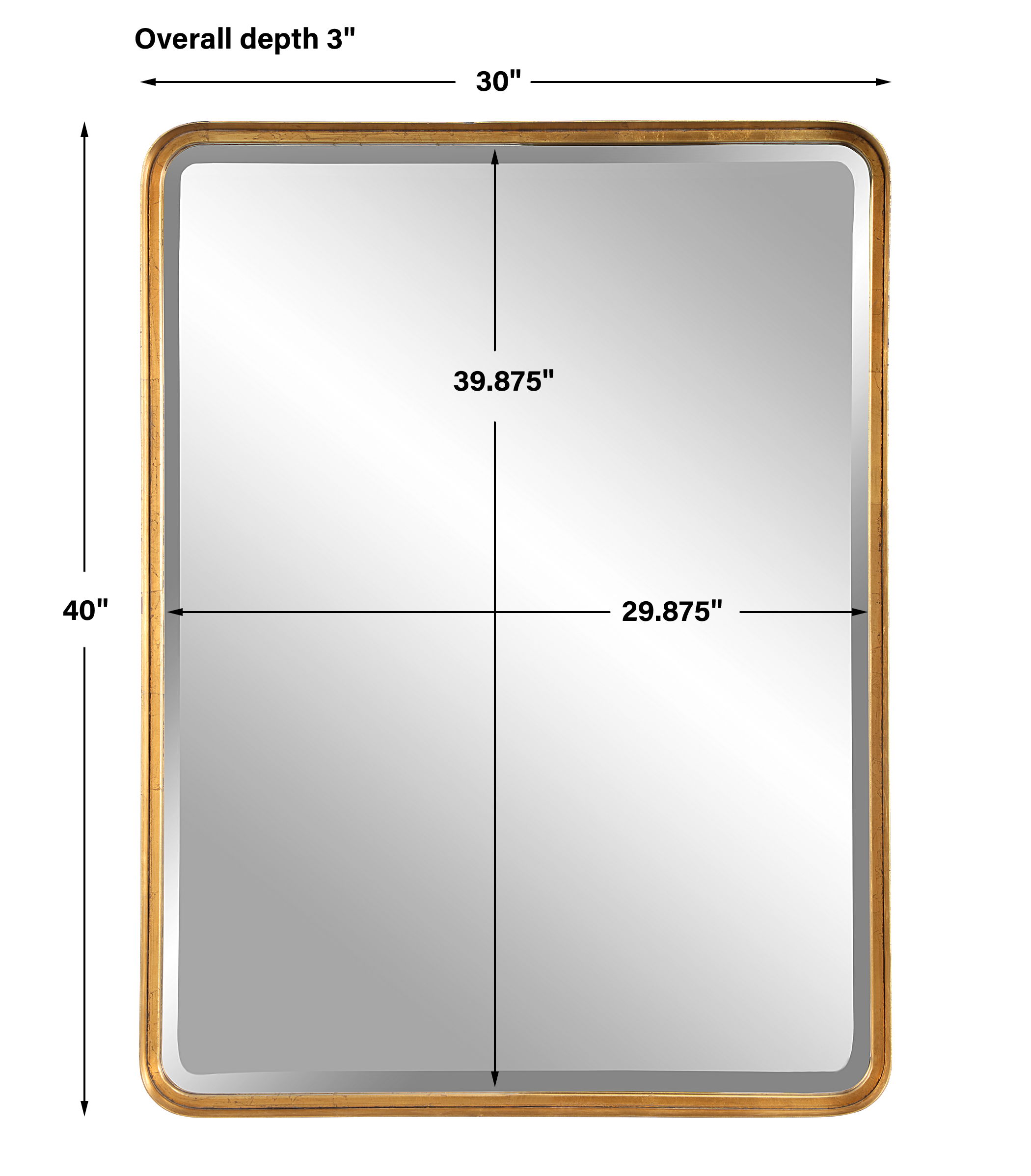 Crofton Gold Large Mirror large image 