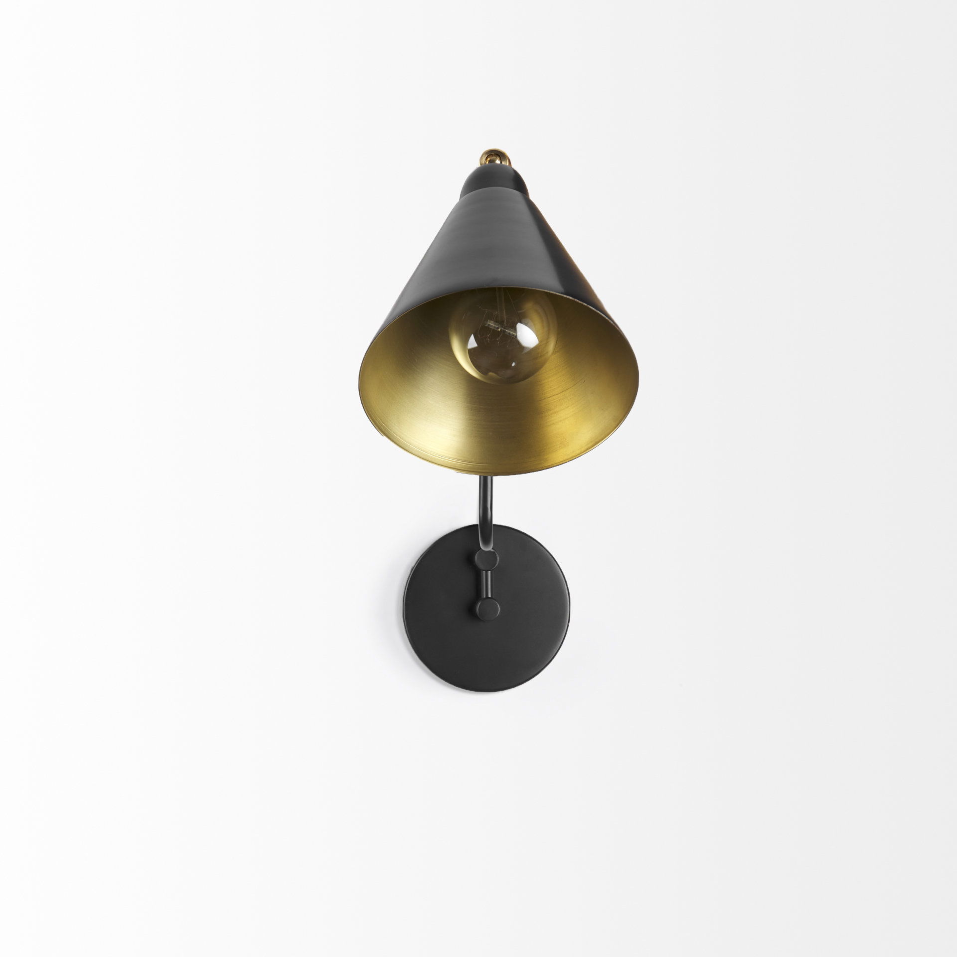 Cobalt 6L x 32W Black Metal Cone Shaped Swivel Wall Sconce large image 