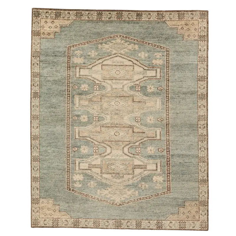 Jaipur Living Elain AZA02 Handknotted Oriental Blue Area Rug (9'x12') large image 