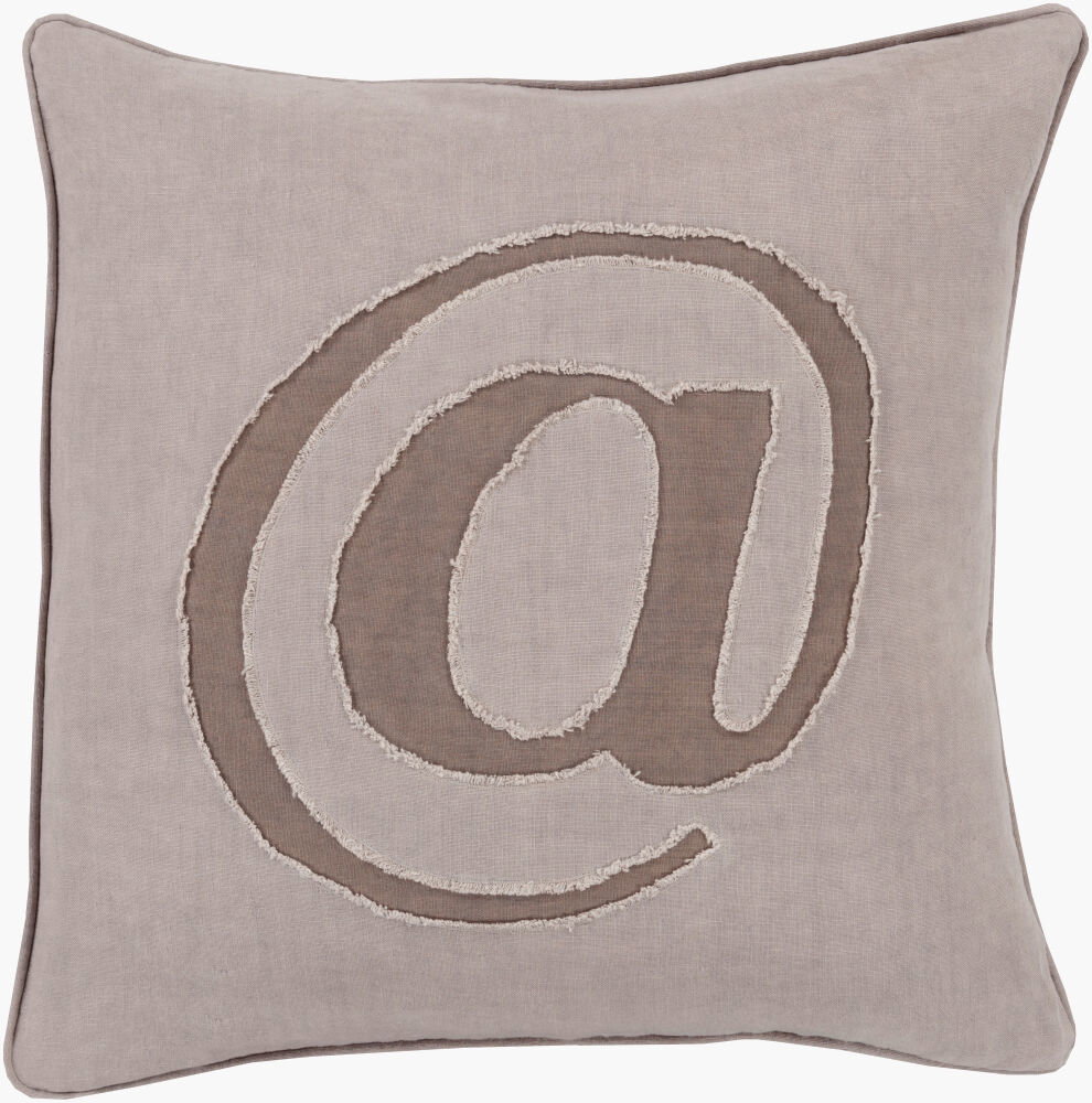 Linen Text Accent Pillow, Decorative Pillow by Surya, 18" length x 18" width