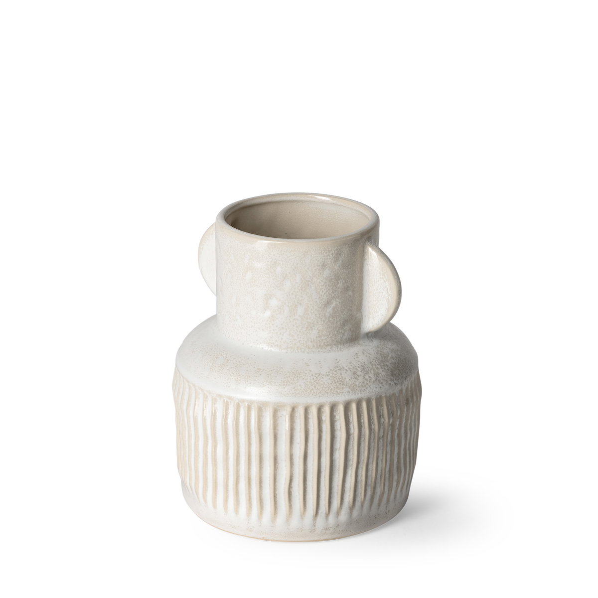 Judy Small Eggshell Ceramic Vase, by Mercana, 8.07" length x 6.69" width x 8.07" height View 9