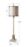 Villena Brass Buffet Lamp, Table Lamp by Uttermost, 9" width x 34.5" height x 9" depth thumbnail 3