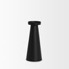 Quadir Tall Matte Black Metal Candle Holder, Candles & Candle Holder by Mercana, 4" length x 4" width x 9.75" height thumbnail 3