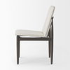 Cavett Curved Back Dining Side Chair | Cream Boucle with Dark Wood, Dining Chair by Mercana, 18" length x 25" width x 33.46" height thumbnail 7