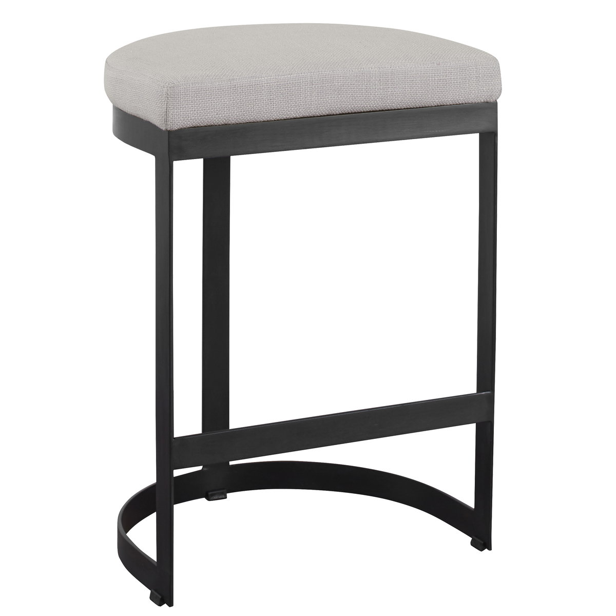 Ivanna Black Iron Counter Stool, Counter & Bar Stool by Uttermost, 18" width x 26" height x 14.5" depth View 1