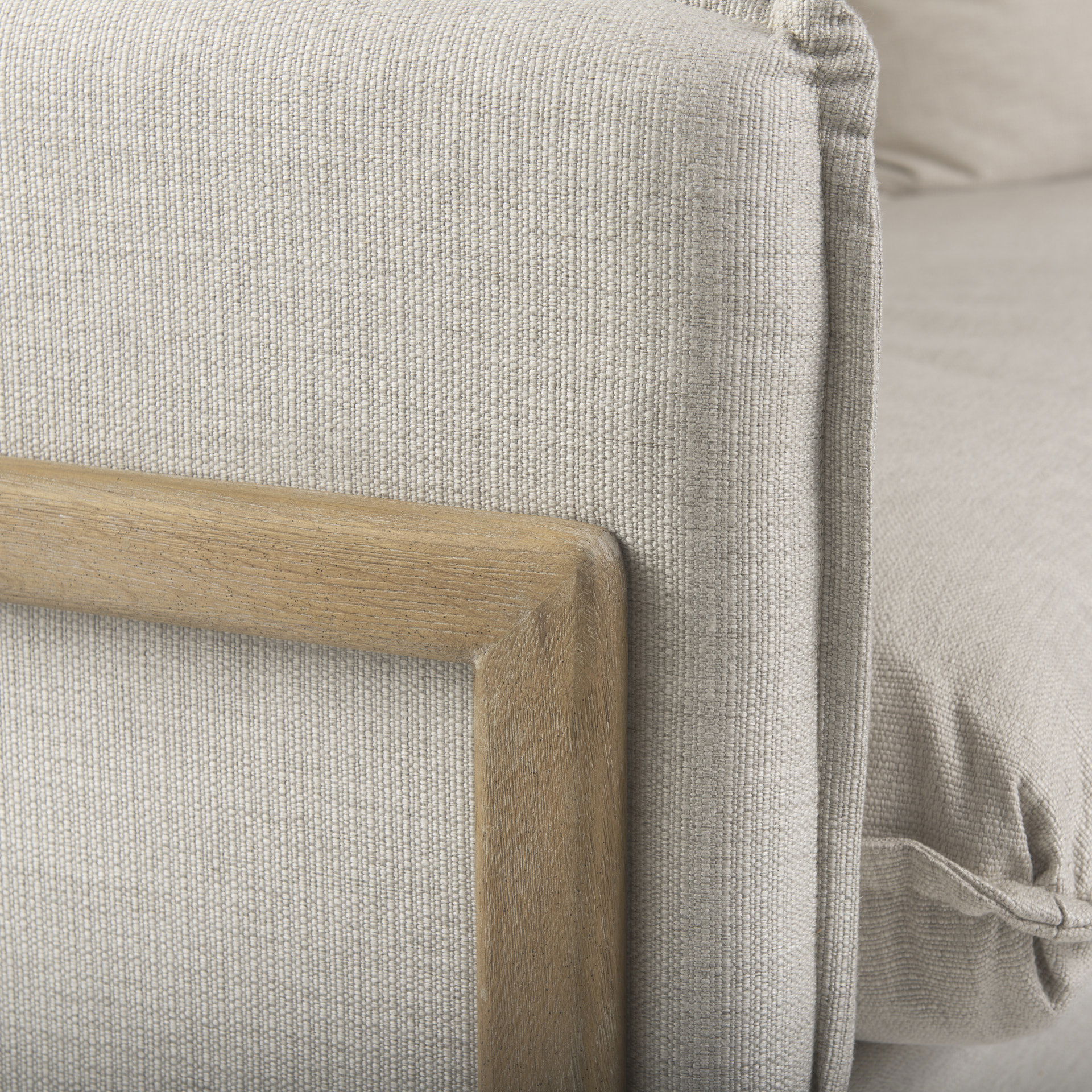 Roy I 84' Beige Upholstered Three Seater Sofa large image 