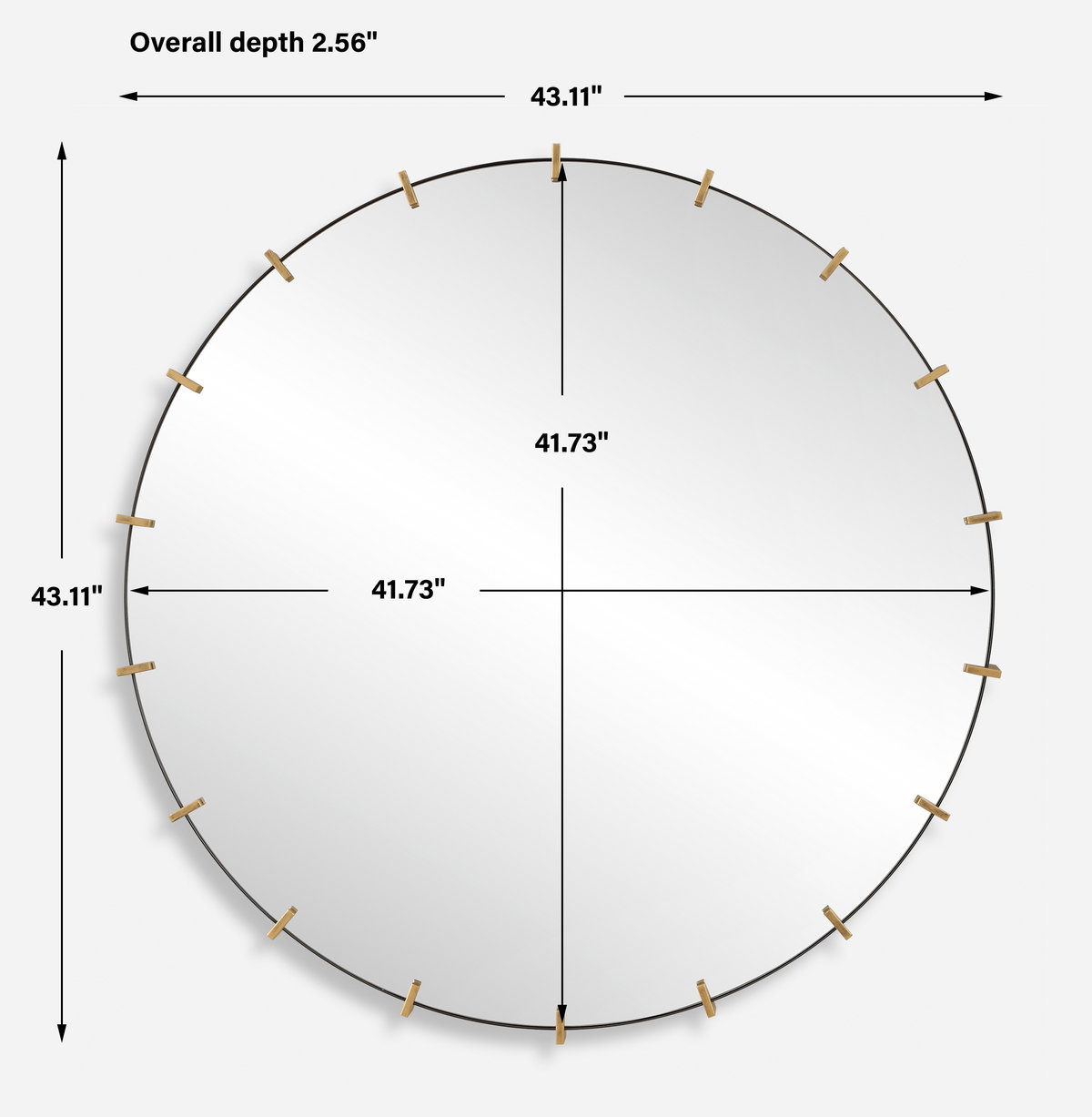 Pali Industrial Round Mirror, by Uttermost, 3'7.11" width x 3'7.11" height x 2.56" depth View 3