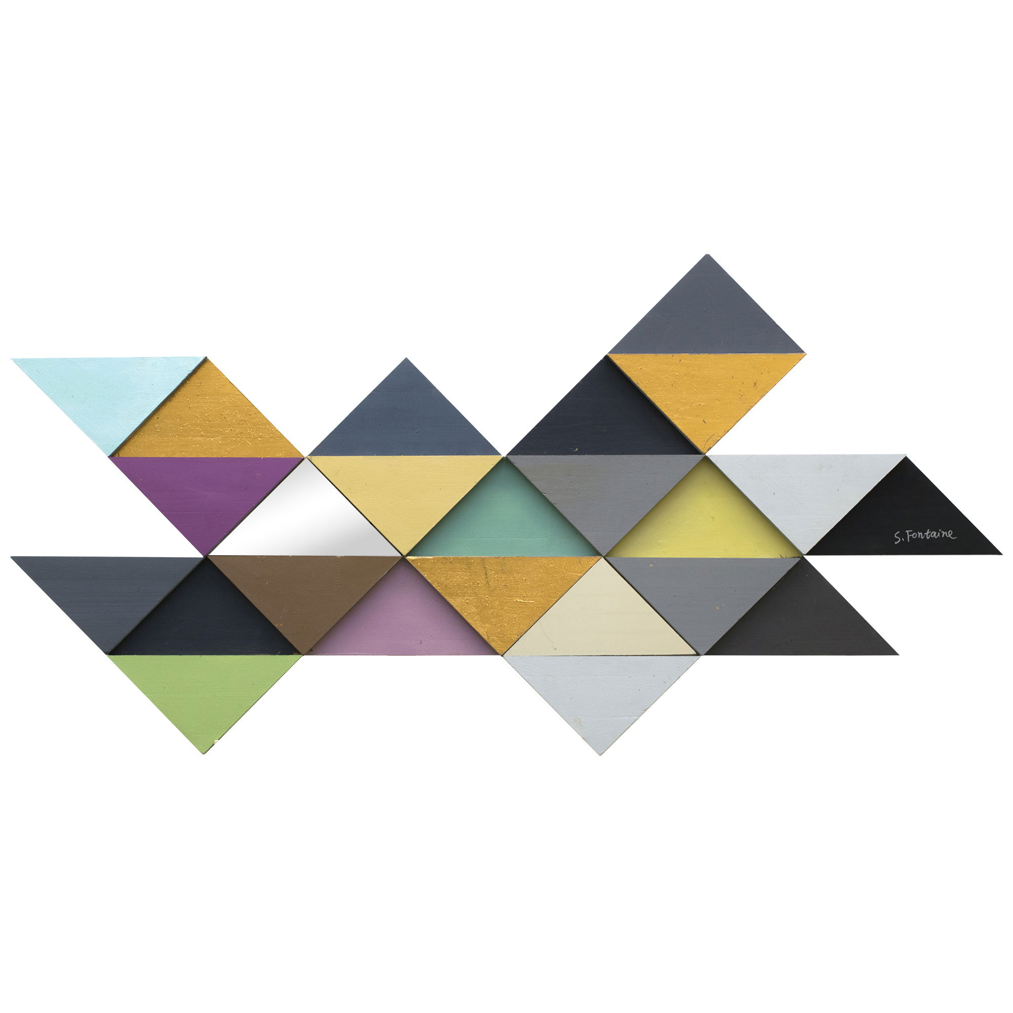 Tremulous Triangle  Wall Decor, Painting by Renwil, 56" height x 1.5" depth