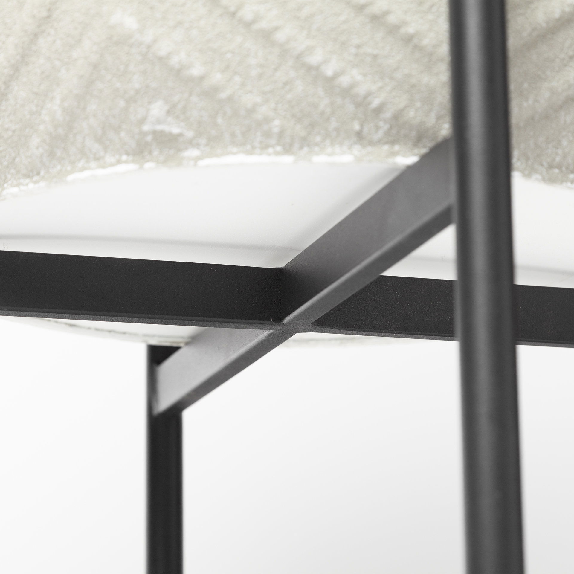 Mabel Set of Two 15.4 x 24.8 Eggshell Metal Top with Black Iron Base Plant Stands, Planter by Mercana, 15.35" length x 15.35" width x 24.8" height View 7