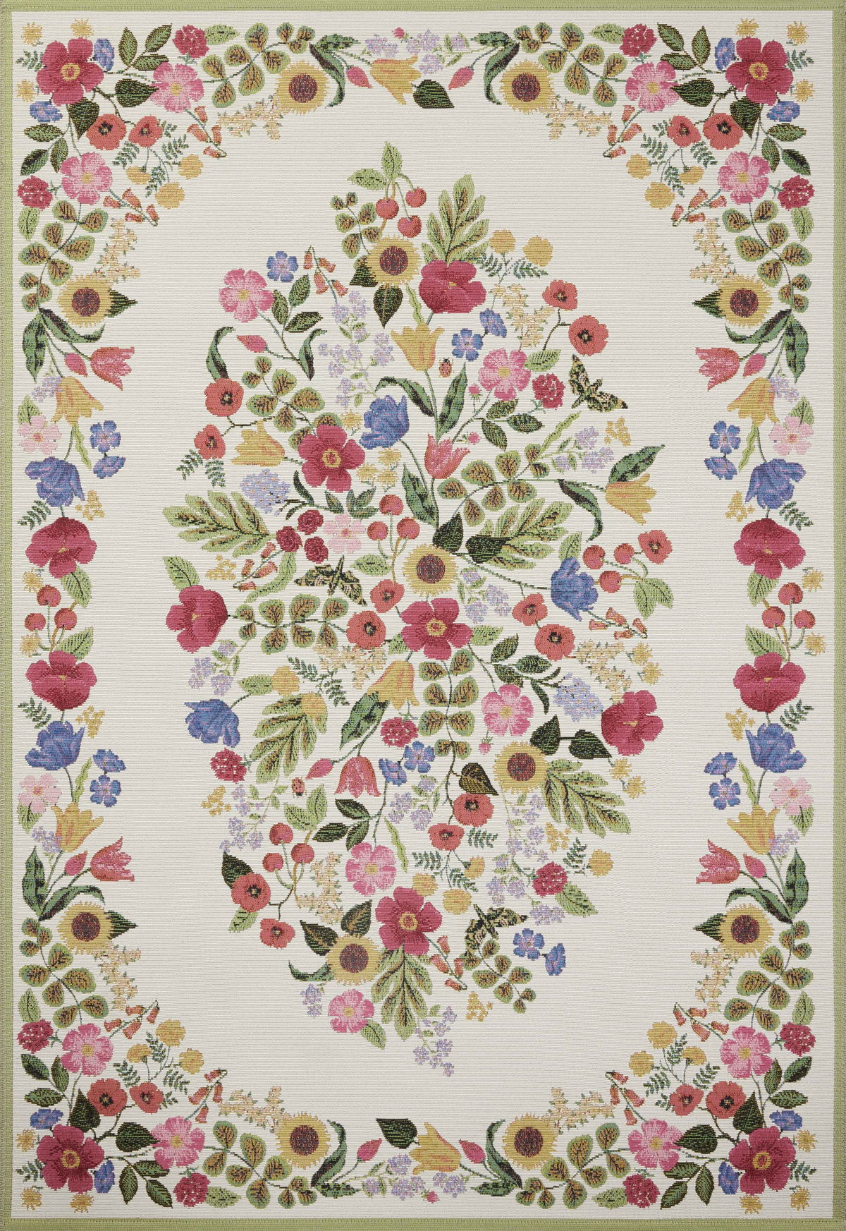 Rifle Paper Co. x Loloi Perennial Rug, 1'6" length x 1'6" width View 1
