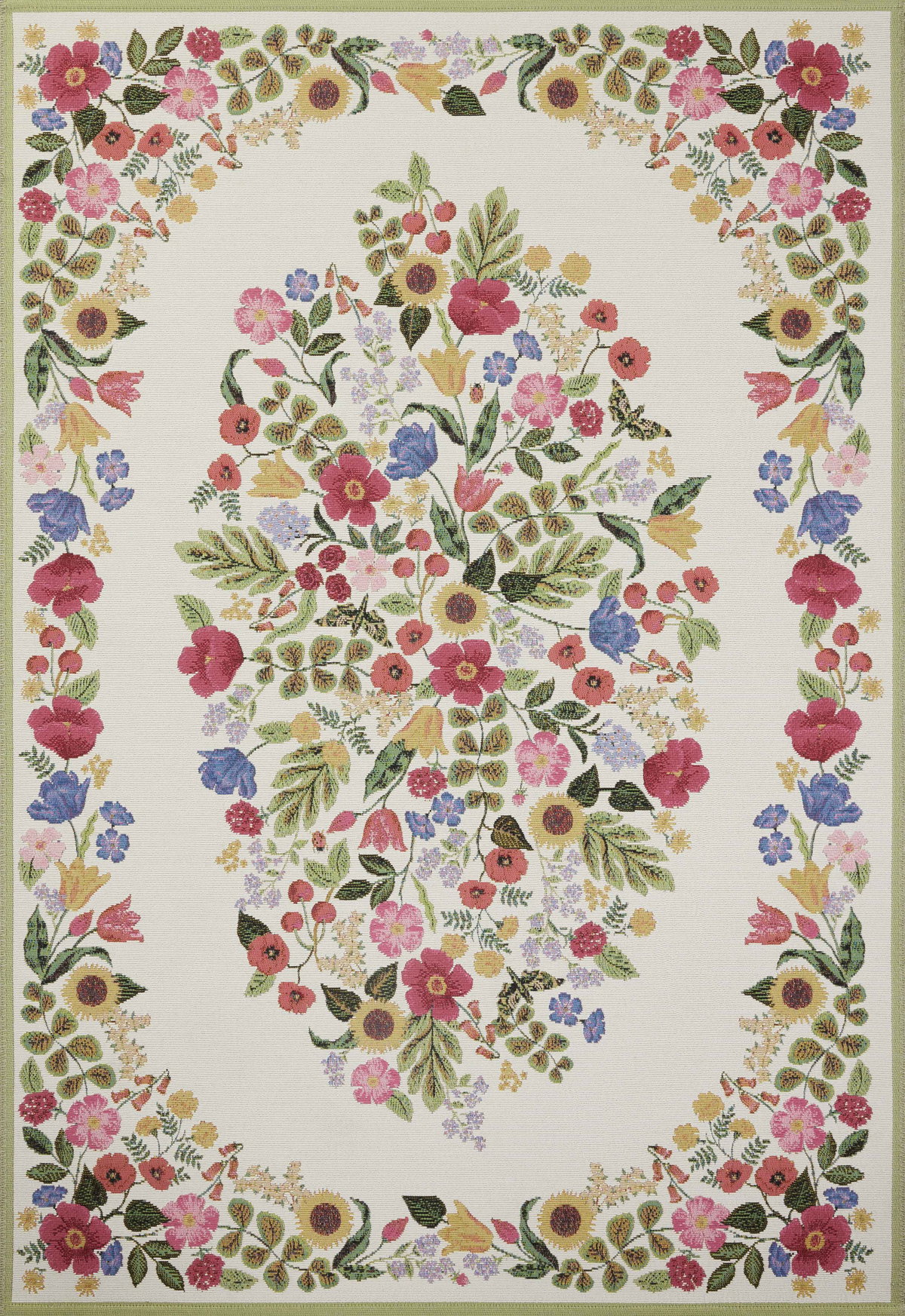 Rifle Paper Co. x Loloi Perennial Rug, 1'6" length x 1'6" width View 1
