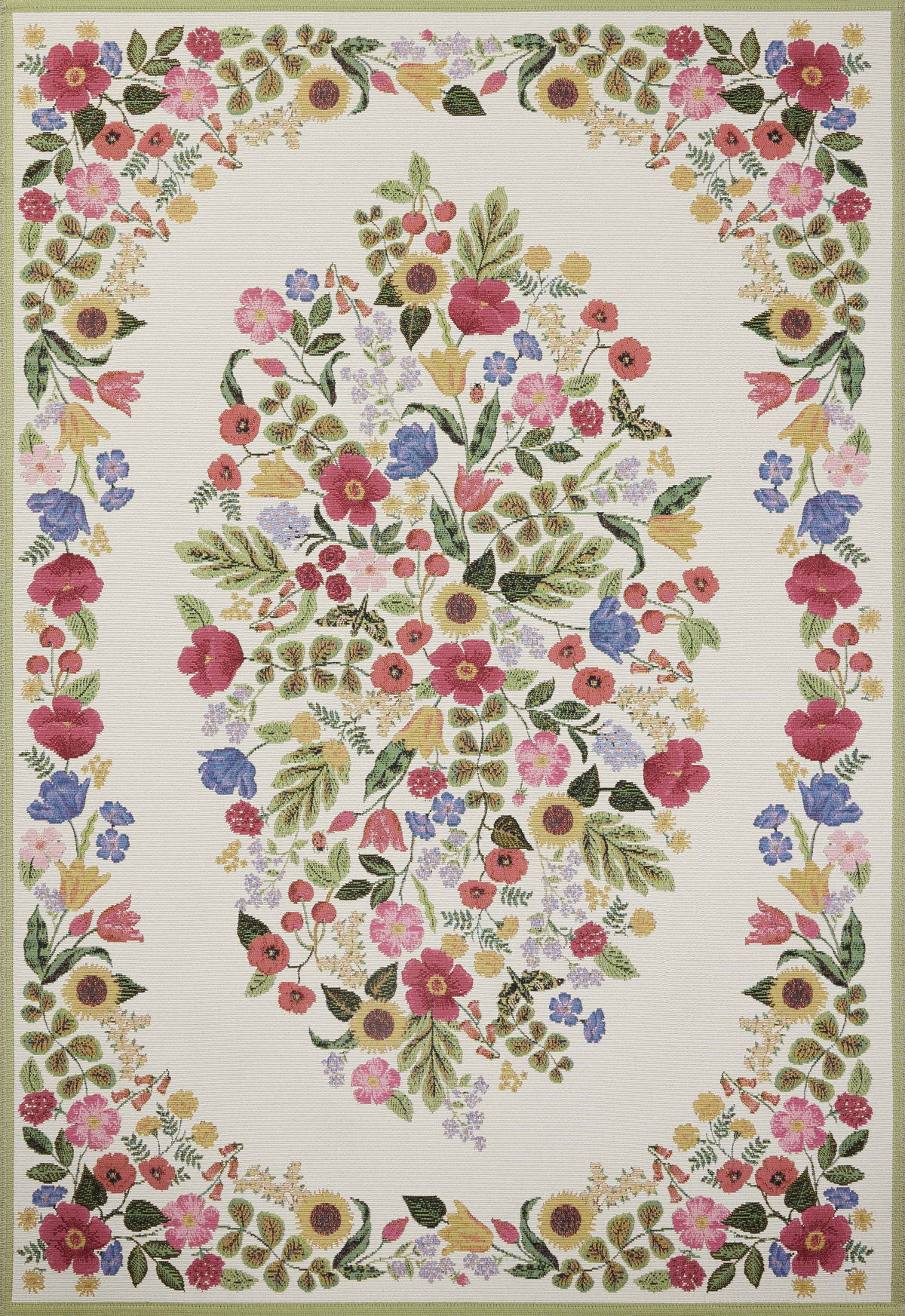 Rifle Paper Co. x Loloi Perennial Rug, 5'3" length x 7'8" width View 1