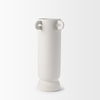 Dylan Tall Textured Off White with Handles Ceramic Vase, by Mercana, 8.5" length x 8.5" width x 16" height thumbnail 7