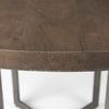 Faye 48' Round Dining Table | Med Brown Wood & Antique Nickel Metal | Seats 4, by Mercana, 48" length x 48" width x 30" height thumbnail 5