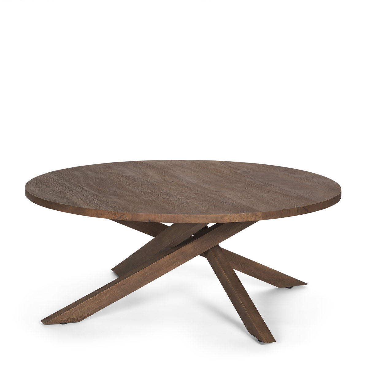 Solana Medium Brown Wood Coffee Table, by Mercana, 42" length x 42" width x 17" height View 1