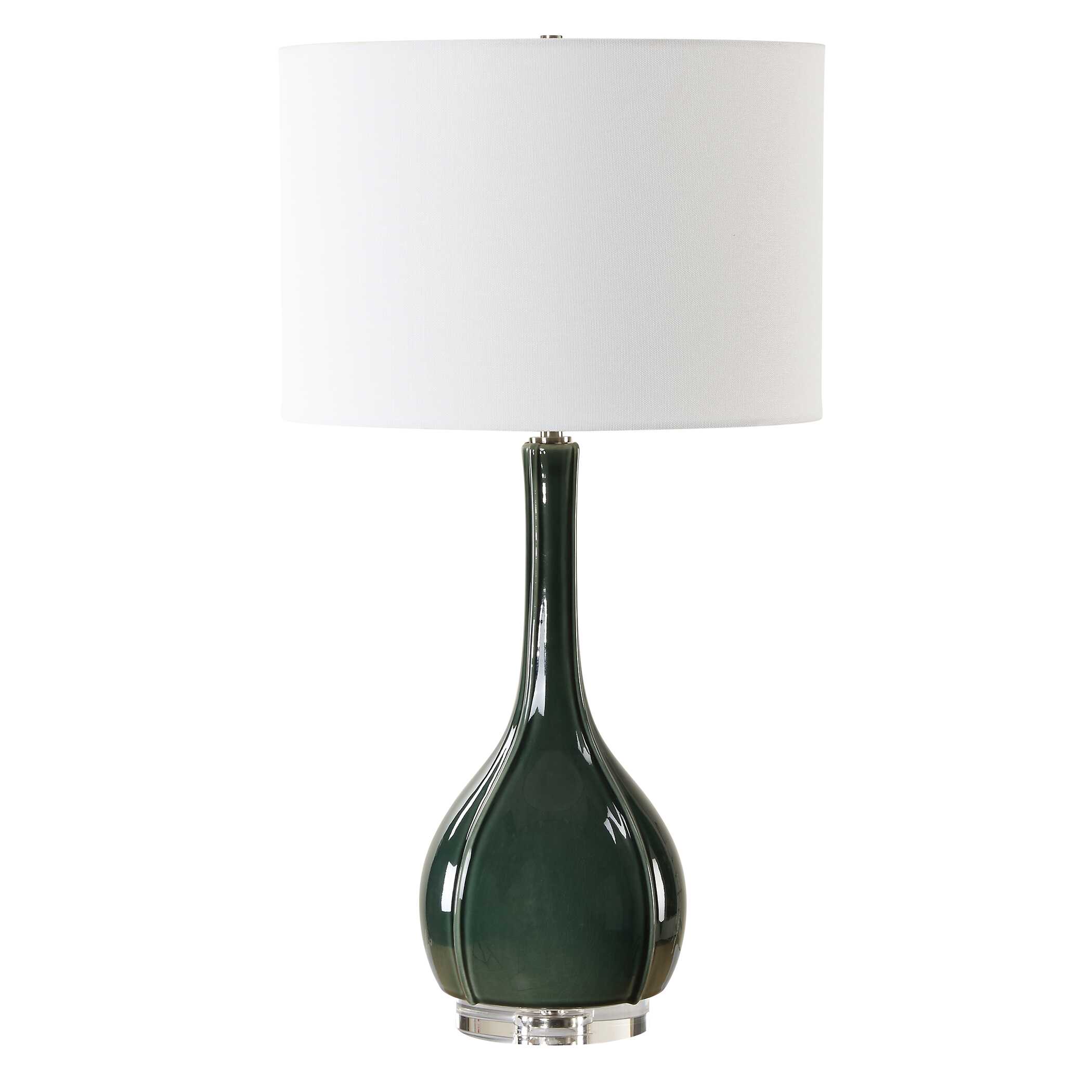 Essex Green Glass Table Lamp, by Uttermost, 15" width x 27.25" height x 15" depth View 5