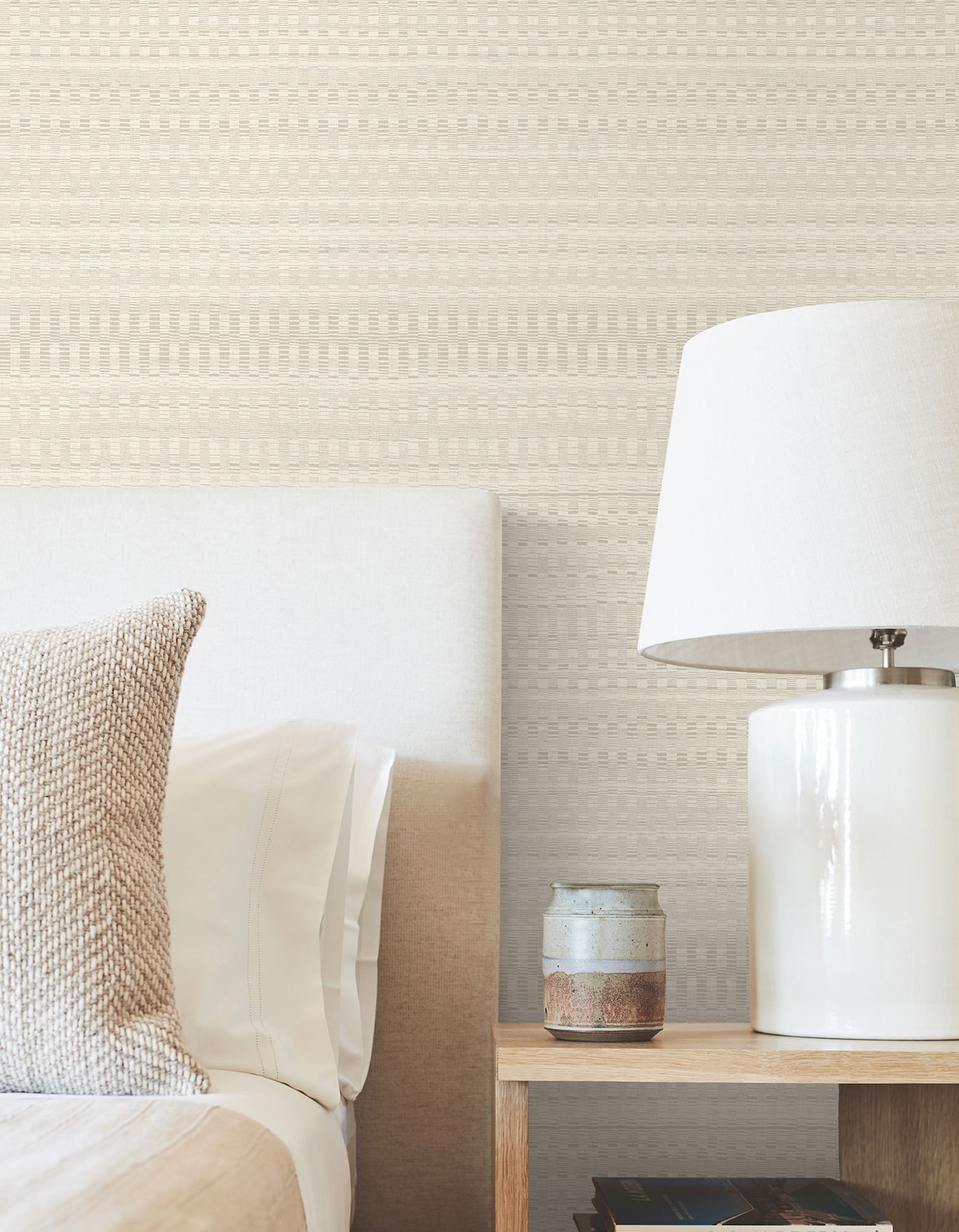 Tapestry Stitch Beige Wallpaper, by York Wall, 27' length x 2'3" width x 0.02" depth View 3