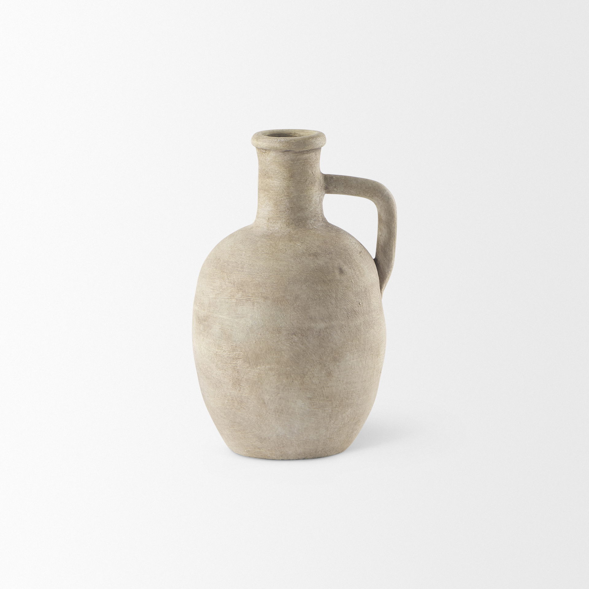 Zenni   Warm Beige Ceramic Vase, by Mercana, 5.32" length x 5.32" width x 9.25" height View 4