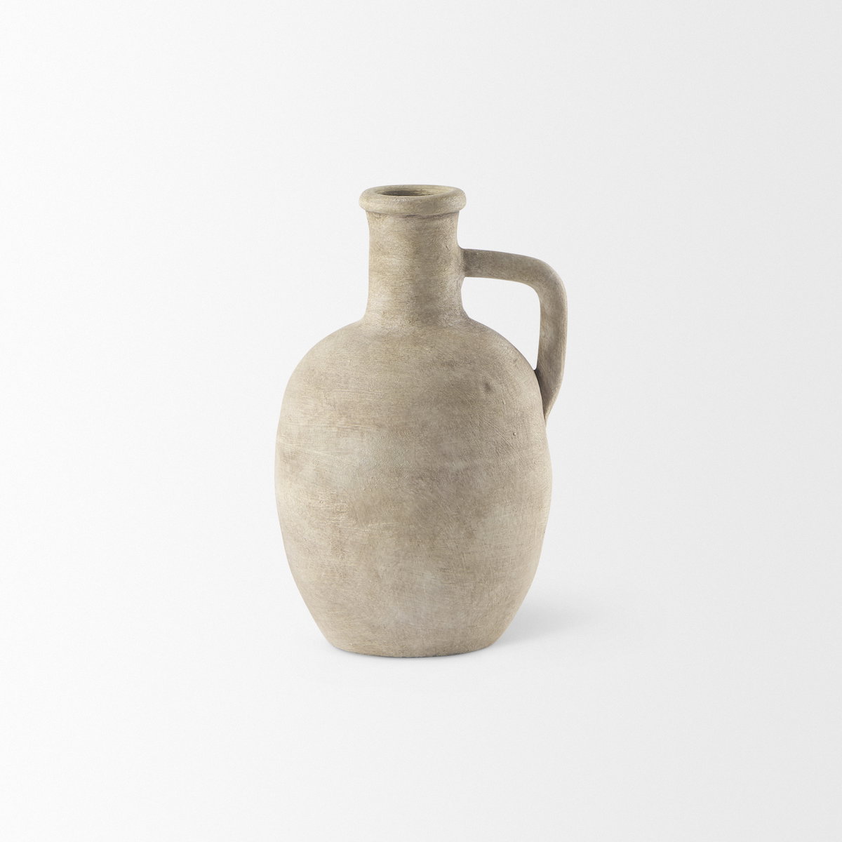 Zenni   Warm Beige Ceramic Vase, by Mercana, 5.32" length x 5.32" width x 9.25" height View 4