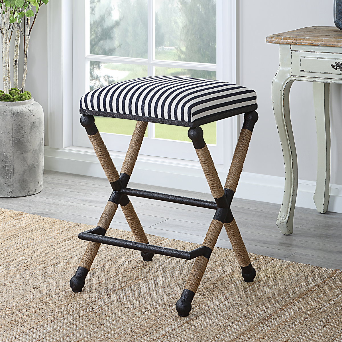 Braddock Backless Counter Stool, Counter & Bar Stool by Uttermost, 18.75" width x 27.62" height x 18.75" depth View 10
