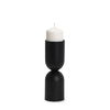 Qamra Medium Black Metal Pillar Candle Holder, Candles & Candle Holder by Mercana, 3.5" length x 3.5" width x 11" height thumbnail 1