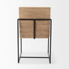 Stamford Beige Upholstered Seat with Wood Back, Black Metal Frame Dining Chair with Arms, by Mercana, 25" length x 20.5" width x 36" height thumbnail 6